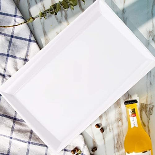 Supernal 12 Pack White Plastic Serving Trays and Platters for Wedding - Image 5