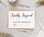 50 Blank RSVP Cards with White Envelopes White 4"x6" Response Cards-RSVP Reply Card for Wedding-Bridal Shower-Baby Shower-Rehearsal Dinner - Image 5