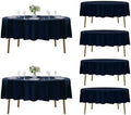 Fokitut 6 Pack Round Tablecloth, 90 Inch, Stain Resistant and Wrinkle Polyester Table Cloth, Fabric Table Cover for Kitchen Dining, Wedding, Party, Holiday Dinner-Navy by Fokitut