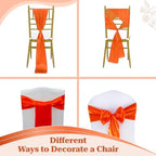MDS® Pack of 300 Satin Chair Sashes for Wedding & Events – Orange - Image 4