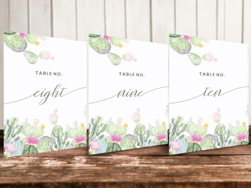 Cactus Design Table Number Cards Double Sided Party Table Numbers for Reception Baby Shower Anniversary Birthday Bridal Party 5x7 100 Pcs - Image 3