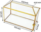 12.6 inches Gold Wedding Glass Card Box Large Wedding Card Box with Lock and Slot for Reception Handmade Clear Decorative Boxes for Graduation, Gift Cards, Party, Ceremony, Geometric Terrarium - Image 4