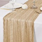 24 Pack Beige Table Runner 10Ft Cheesecloth Table Runner Rustic Gauze Table Runners Romantic Long Sheer Fabric Cheese Cloth Table Runners for Wedding Party Bridal Baby Shower - Image 6