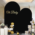 Thick Arch Backdrop Cover 7.2 & 6FT, Black Spandex Chiara Arch Covers Stretchy Backdrop with Zipper Set of 2 Fitted Balloon Stand Cover for Birthday Graduation Party(No Arch Stand) by HICYOO