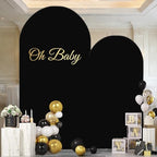 Thick Arch Backdrop Cover 7.2 & 6FT, Black Spandex Chiara Arch Covers Stretchy Backdrop with Zipper Set of 2 Fitted Balloon Stand Cover for Birthday Graduation Party(No Arch Stand) by HICYOO