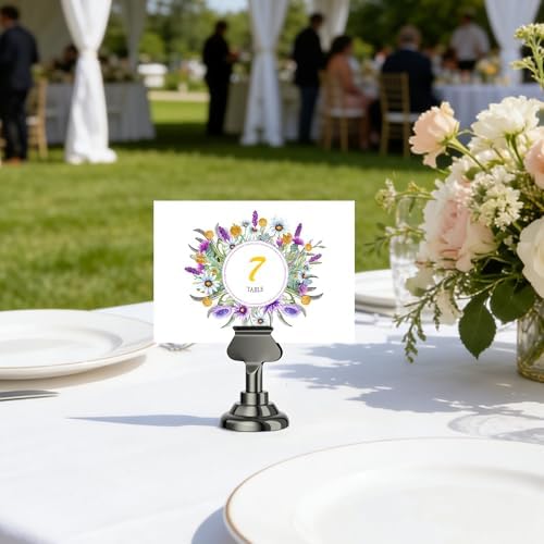 Urban Deco 24 Pieces Table Card Holder Place Card Holders 1.7 inches Gold Steel Card Holders for Photos, Food Signs, Memo Notes, Weddings, Restaurants, Birthday(Balck 24PK) - Image 6