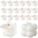 20 Set Fully Assembled Small Bubble Candles Elegant Baby Shower Favors Bulk Set with Decorative Ribbons Thank You Cards for Baby Shower Guest Gifts (20, Flowers) by Unknown