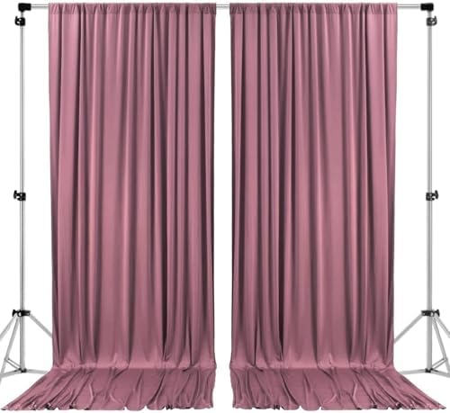 AK TRADING CO. 10 feet x 8 feet IFR Polyester Backdrop Drapes Curtains Panels with Rod Pockets - Wedding Ceremony Party Home Window Decorations - Dusty Rose by Fabrics%7CEventDecor%7CCrafts%7CUpholsteryFoam