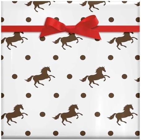 Flat Horse Pattern Birthday Gift Wrapping Paper for Family Boys Girls,Beautiful Gift Tissue Paper for Christmas Wedding Baby Shower 58"x 23" Gift Paper (Horse,2 Rolls) - Image 4