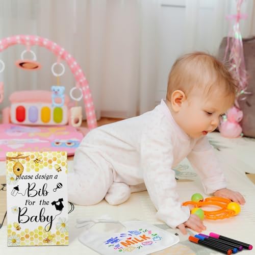 Newwiee 55 Pcs White Baby Bibs DIY Bib Decorating Design - Image 5