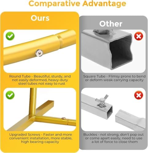 Metal Arch Backdrop Stand, 7.2FT+6FT Wedding Arch Frame with Storage Bag, Balloon Arch Backdrop Stand Set of 2, Gold Wedding Arch Backdrop Stand for Wedding Birthday Party Graduation Ceremony Decor - Image 5