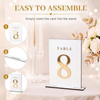 Geelin 20 Pcs Wooden Wedding Table Numbers 1-20 with Stands, White - Image 2