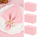 Showgeous 30 Pack Pink Cloth Napkins with Fringe, 16x16 inch 100% Cotton by Showgeous