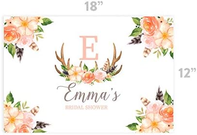 Andaz Press Custom Personalized Disposable Paper Placemats, 12 x 18 Inch, Set of 25, Custom Bridal Shower Boho Coral Floral, Tableware, Dining, Tabletop, Table Setting for Wedding, Bridal Shower - Image 3