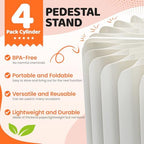 HeiMma 4 Pack Buffet Risers, FOLDABLE Accordion Food Display Risers for Dessert Table,Dessert Table Display Set, White Cardboard Cylinder Cake Cupcake Stands for Party, Multi-height, 12in Round - Image 4