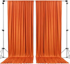 AK TRADING CO. 10 feet x 8 feet Polyester Backdrop Drapes Curtains Panels with Rod Pockets - Wedding Ceremony Party Home Window Decorations - Orange (DRAPE5X8-ORANGE) (Pack of 2) by Fabrics%7CEventDecor%7CCrafts%7CUpholsteryFoam