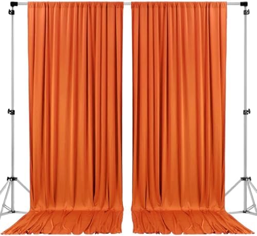 AK TRADING CO. 10 feet x 8 feet Polyester Backdrop Drapes Curtains Panels with Rod Pockets - Wedding Ceremony Party Home Window Decorations - Orange (DRAPE5X8-ORANGE) (Pack of 2) by Fabrics%7CEventDecor%7CCrafts%7CUpholsteryFoam