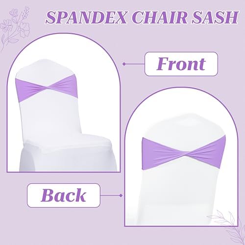 MDS Pack of 100 Spandex Chair Sashes Without Slider Buckles – Lavender - Image 4