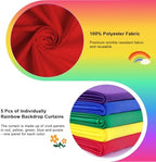 10x7FT Rainbow Backdrop Curtains - 5 Panels Colorful Curtain Backdrop for Party Decorations, Wrinkle-Resistant Cloth Backdrop for Birthday, Baby Shower, Wedding, Photography Background - Image 3
