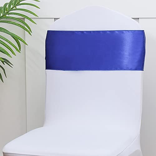 Royal Blue Satin Chair Sashes 50 Pack, Blue Chair Ribbons for Wedding Decor - Image 5