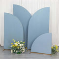 Efavormart Set of 4 Dusty Blue Spandex Half Moon Arch Covers, Custom Fit Chiara Backdrop Slipcovers 2.5ft-7ft for Coastal Weddings and Winter Galas by efavormart