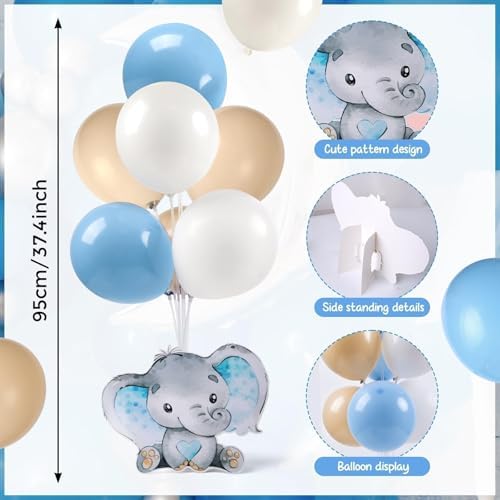 12 Sets Elephant Baby Shower Balloon Stand Kit for Table It's a Boy Baby Shower with Balloon Decoration for Elephant Theme Gender Reveal Birthday Party Table Decorations Supplies - Image 3