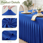Blue Spandex Tablecloth for 8FT Rectangle Tables, Table Skirt - Image 4