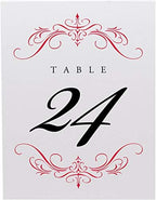 Classic Flourish Table Numbers, Ruby Red, 1-55 - Image 4