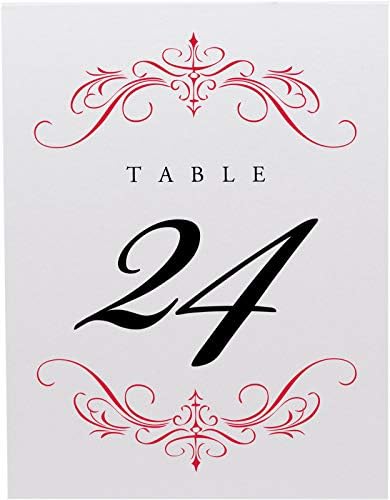 Classic Flourish Table Numbers, Ruby Red, 1-60 - Image 4