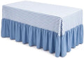 Blue Stripes Tablecloth Plaid Ruffled Table Skirt, 132 x 90'' by Unknown