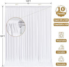 50x10FT Backdrop Curtains with Rod Pockets - Wrinkle Free Photo Stage Backdrop 10 Panels Curtains Drapes for Photography Wedding Party Baby Shower Decorations (White) - Image 6