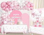 Pink Bow Baby Shower Decorations, Welcome Baby Girl Balloon Arch Kit - Image 3