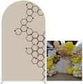 Hexagon Beehive Arch Backdrop Cover 6.6FT Honry Bee Stretchy Spandex Arch Stand Cover for Birthday Baby Shower Ceremony Wedding Party Decoration (Only Cover) by KONPON