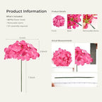 Auihiay 64Pcs Hydrangea Artificial Flowers, Rose Red Artificial Flowers - Image 3