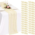 30 Pack Cheesecloth Table Runner 10FT Beige Table Runner Boho Gauze Cheese Cloth Table Runners Long Rustic Sheer Table Decorations for Wedding Party Baby Bridal Shower Birthday Holiday Home by Showgeous