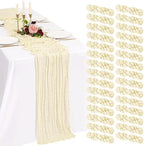 30 Pack Cheesecloth Table Runner 10FT Beige Table Runner Boho Gauze Cheese Cloth Table Runners Long Rustic Sheer Table Decorations for Wedding Party Baby Bridal Shower Birthday Holiday Home by Showgeous