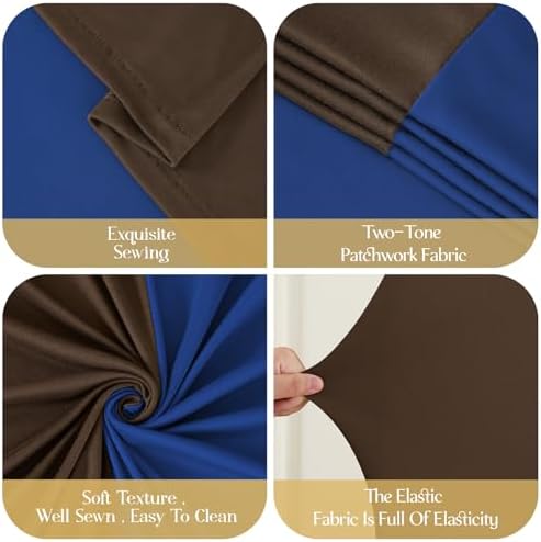 7.2FT & 6FT Arch Backdrop Cover, Navy Blue & Brown Wedding Arch Covers, Spandex Arch Covers Stretchy Backdrop for Bridal Shower Baby Shower Birthday Decoration - Image 6