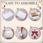 Maitys 24 Set Large Gable Boxes with Handle Ribbon and Tag, White, Red - Image 3