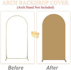 Set of 3 Wedding Arch Cover Brown Arches Backdrop Cover 6FT 5FT 4FT Spandex Backdrop Covers for Balloon Arch Stands Chiara Arched Covers Stretchy Backdrops for Baby Shower Graduation Party Decor - Image 6