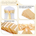 MDS® Pack of 50 Satin Chair Sashes for Wedding & Events – Beige - Image 5