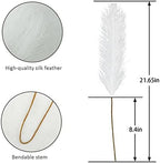 obbsie 50pcs White Faux Pampas Grass Decor, 21.6" Short Artificial Pompous Grass Floral Fake Pompas Grass Branches Vase Filler Flower Arrangement for Home Wedding Boho Decor (Pack of 2) - Image 5
