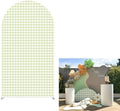 Plaids Arch Backdrop Cover for Silly Goose Baby Shower Arch Frame Stretchy Cover Gingham Kids 1st Birthday Party Fiesta Decorations (7.2x4ft Cover,Light Green) by ittsmnt