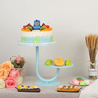 2 Tier Cake Stand, Metal Cupcake Stand Dessert Display Trays of 10/8 Inch, Tall Cake Stand for Wedding, Baby Shower, Home Decor, Throw Events and Parties (Blue) - Image 3