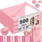 500 Sheets Light Pink Tissue Paper 20 x 30 Inch for Fall Floral Packaging by Qilery