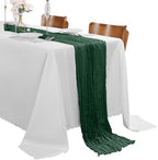 30 Pack Emerald Green Cheesecloth Table Runner 9FT Rustic Sheer Table Runners 17x108 Inch Gauze Boho Runner for Wedding Bridal Baby Shower Birthday Party Table Decorations by Cupuamon