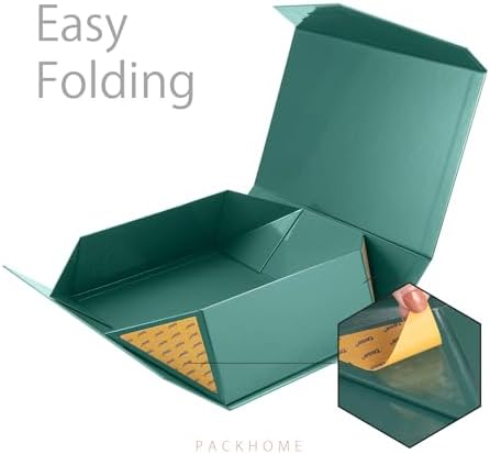 PACKHOME 6 Large Dark Green Gift Boxes 13.5x9x4.1in with Magnetic Lids - Image 5