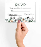 50 Blank RSVP Cards with White Envelopes-Floral Style Response Card-RSVP for Wedding-Rehearsal Dinner-Baby Shower-Bridal Shower-Engagement Party Invitations - Image 2