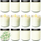 12 Pcs 8 Oz Bulk White Soy Candles,Eucalyptus Scented Candles Set,Bulk Aromatherapy Candle,Great Stress Relieving Scented Candle for Girls as a Gift for Birthdays, Weddings and More! by Veiuwa