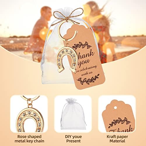 24PCS Horseshoe Key Chain Cowboy Party Favor Wedding Key Rings Gift or Souvenir for Guests, Horse Birthday Party Favors Bridal Shower, Wedding Party or Cowgirl Baby Shower Decorations - Image 3