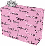 MyPupSocks Personalized Wrapping Paper Initials Name Text Pink for Christmas, Birthdays, Father's Day, Kids Crafts, Care Packages, Handmade 3 Rolls 58"x 23" by MyPupSocks